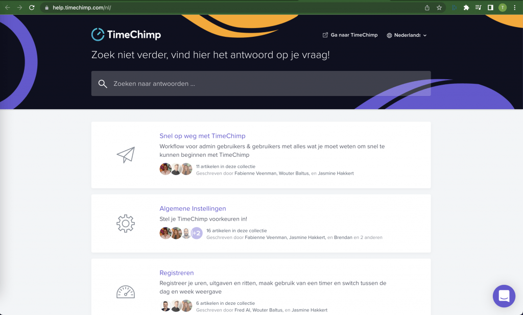De kennisbank van TimeChimp
