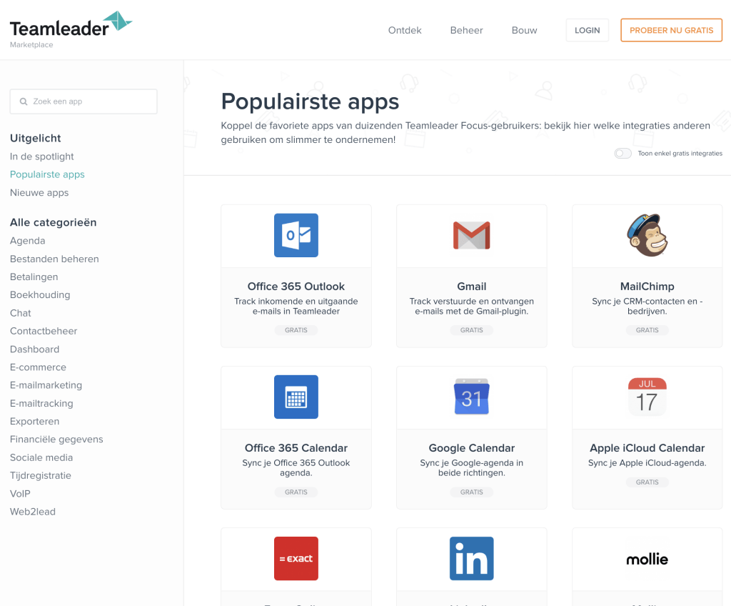 Integraties van Teamleader