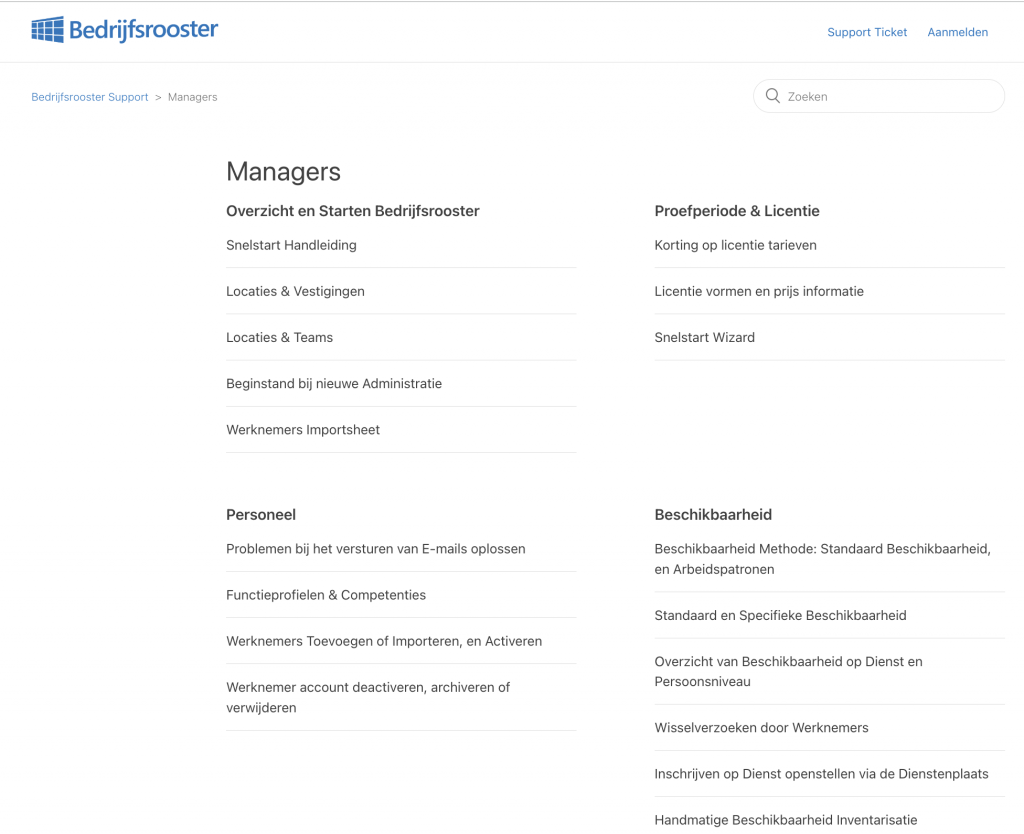 De kennisbank is beknopt maar duidelijk