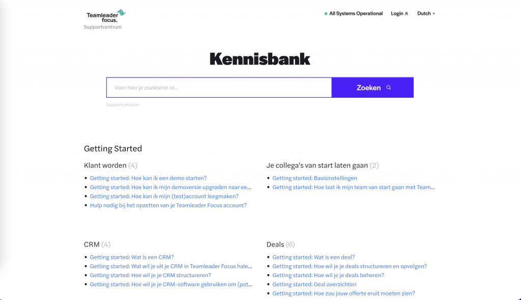 De kennisbank van Teamleader is duidelijk