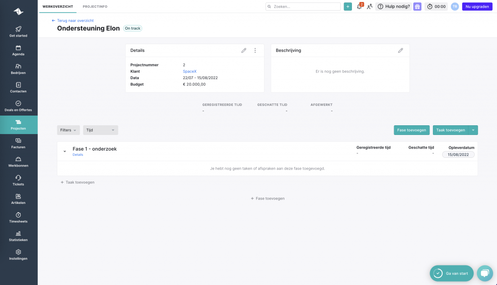 Project planning in Teamleader