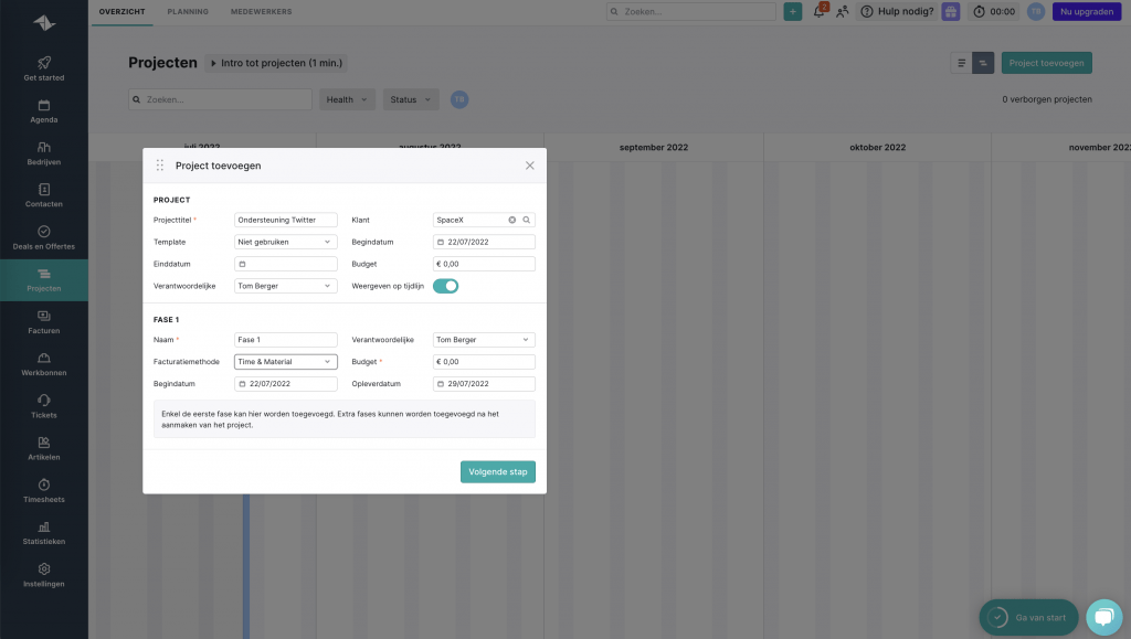 Projectmanagement met Teamleader